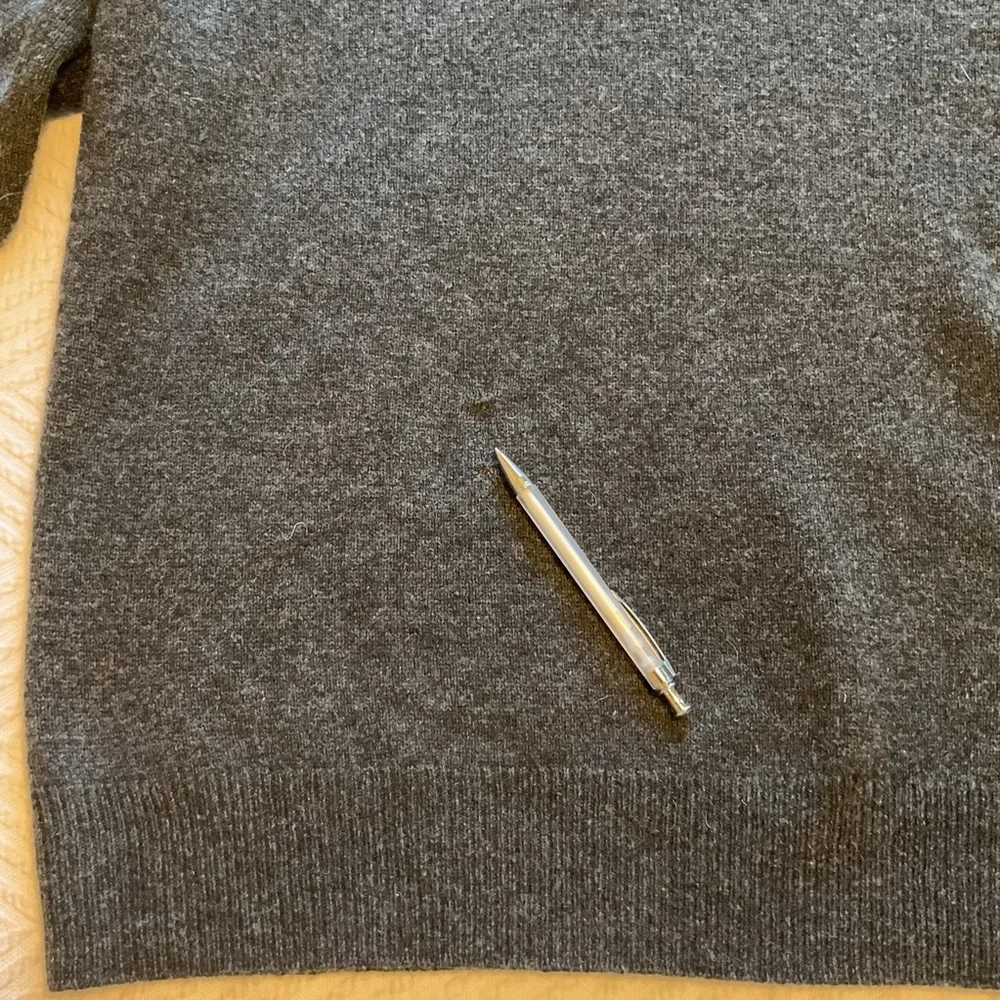 J. Crew 100% Lambswool Shawl Collar Pullover Sweater Dark Gray